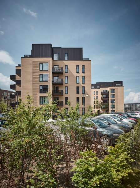 Stempelhusenes penthouselejligheder i IrmaByen beklædt med DS Nordic Klikfals, IrmaByen - Krydderivej 12, 2610 Rødovre